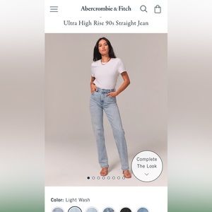 Abercrombie 90s ultra high rise straight jean 27/4r